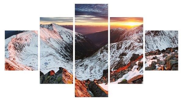 Obraz - Zimowa panorama górska (125x70 cm)