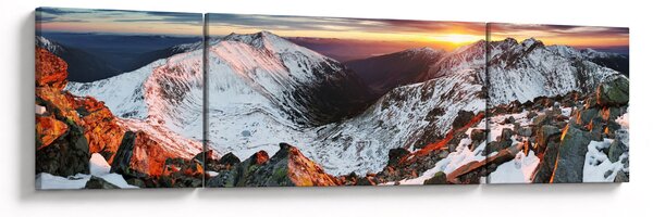 Obraz - Zimowa panorama górska (170x50 cm)