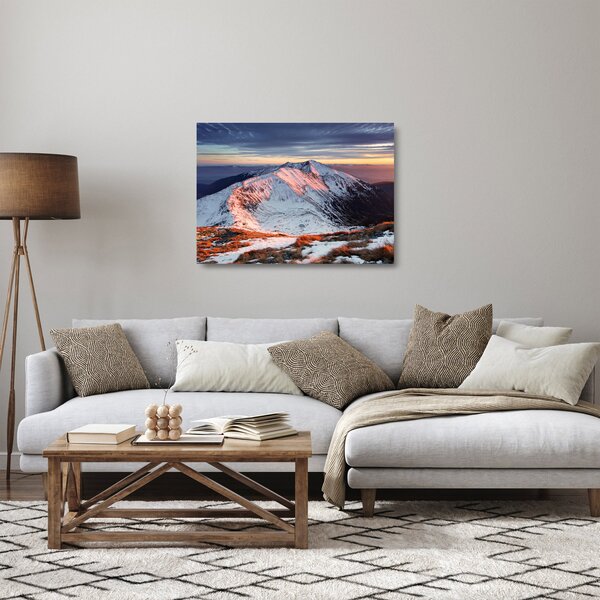Obraz na szkle - Zimowa panorama górska II. (70x50 cm)