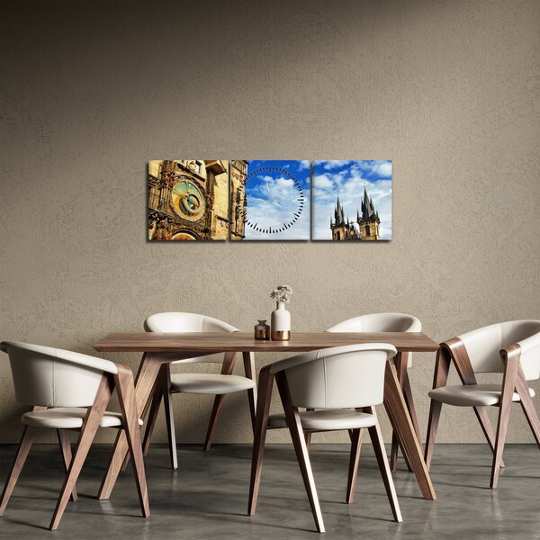 Obraz - Praski zegar astronomiczny (z zegarem) (90x30 cm)
