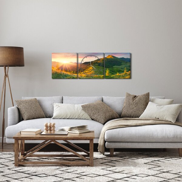 Obraz - Letni krajobraz (z zegarem) (90x30 cm)