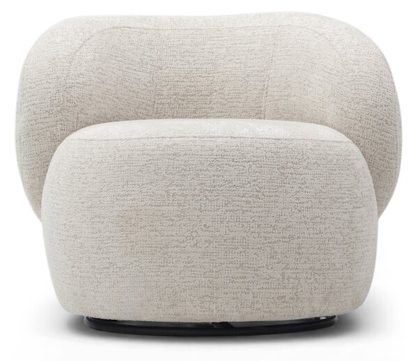 Fotel wypoczynkowy Calmi obrotowy - kremowy szenil Bella 05