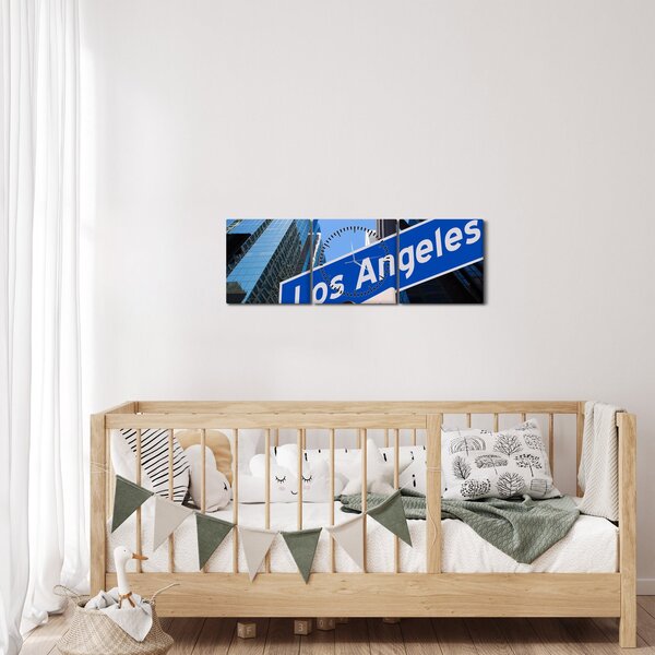 Obraz - Los Angeles (z zegarem) (90x30 cm)