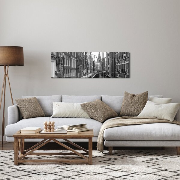 Obraz - Holandia (z zegarem) (90x30 cm)
