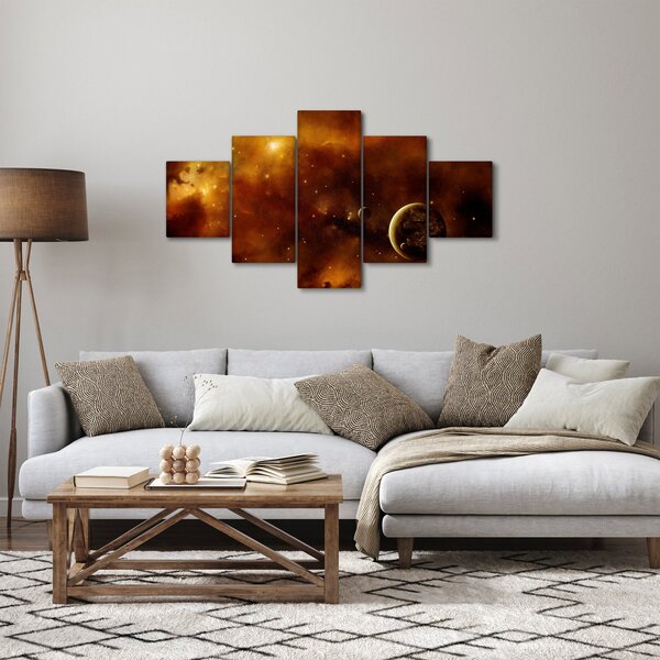Obraz - Planety z mgławicą (125x70 cm)