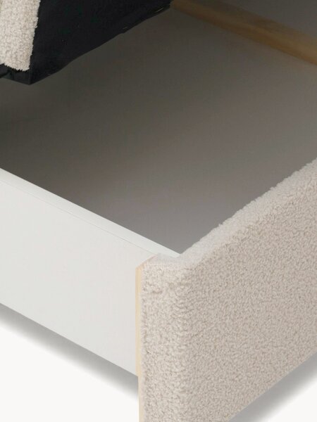 Sofa rozkładana Nido trzyosobowa 140 cm z pojemnikiem - jasny beżowy boucle Quelle 03