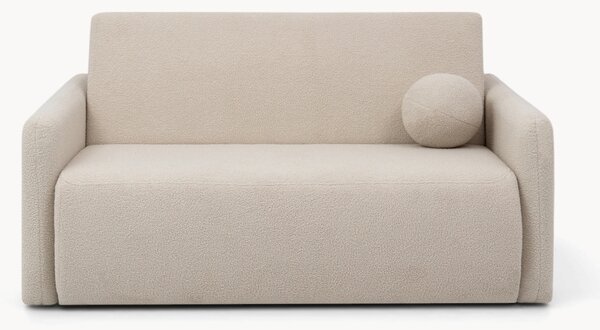 Sofa rozkładana Nido trzyosobowa 140 cm z pojemnikiem - jasny beżowy boucle Quelle 03