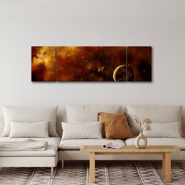 Obraz - Planety z mgławicą (170x50 cm)