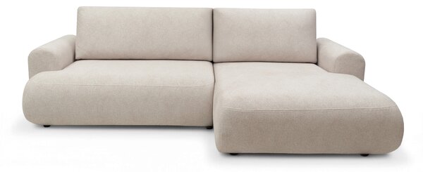 Narożnik Lotulis Mini z funkcją spania prawostronny - kremowa dzianina hydrofobowa Blur 01