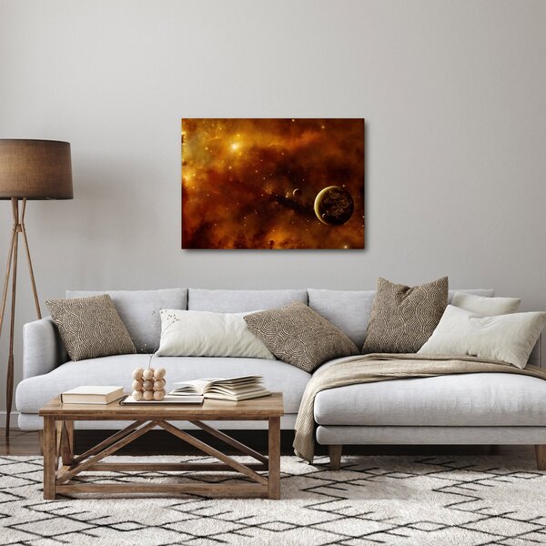 Obraz - Planety z mgławicą (70x50 cm)