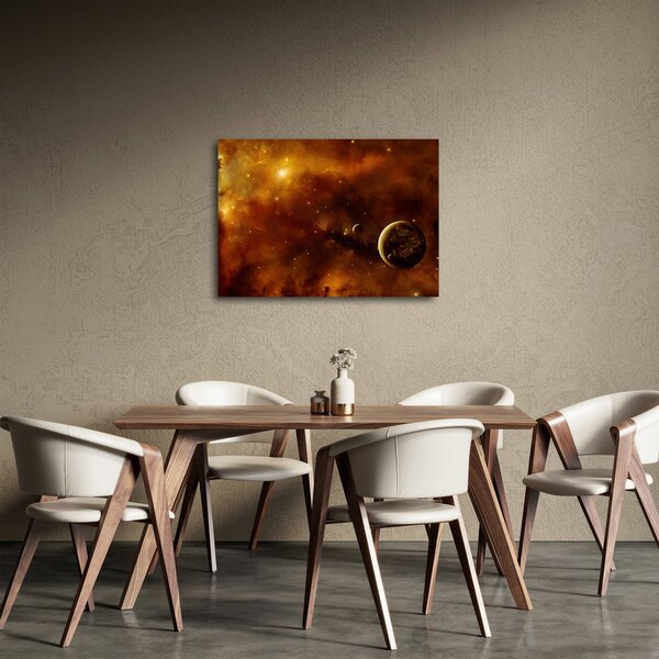 Obraz - Planety z mgławicą (70x50 cm)
