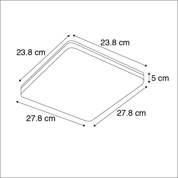 Nowoczesna kwadratowa lampa ścienna w komplecie z LED i arkuszem naklejek z numerami - Plater