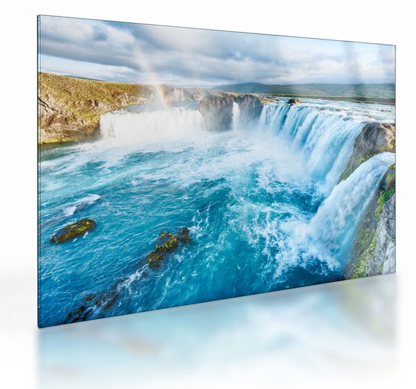 Obraz na szkle - Wodospad Godafoss (70x50 cm)