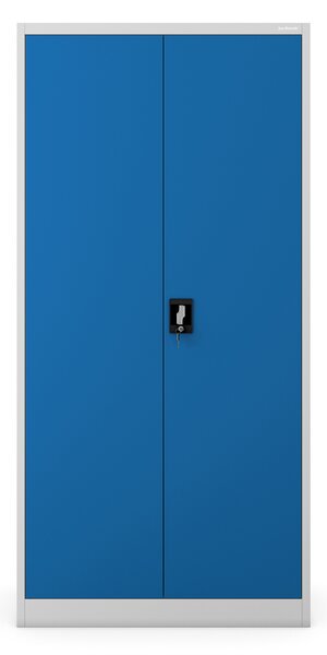 Szafa metalowa wielofunkcyjna z drążkiem szaro-niebieska, 900 x 1850 x 450 mm: DAWID