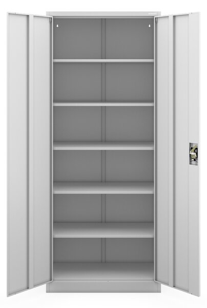 Szafa biurowa metalowa wysoka na dokumenty szara, 900x2200x400 mm: JAN H2200