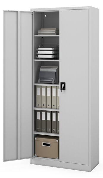 Szafa biurowa metalowa wysoka na dokumenty szara, 900x2200x400 mm: JAN H2200