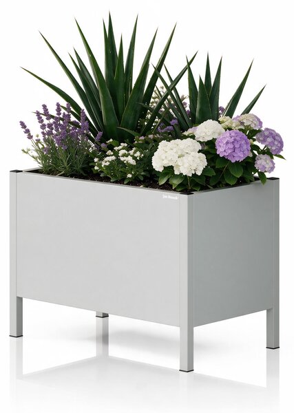Osłona donica na kwiaty metalowa duża szara, 500x400x300 mm: DAISY