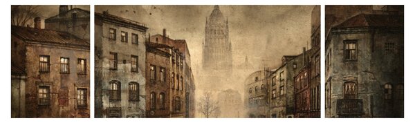 Obraz - Malowanie miasta (170x50 cm)