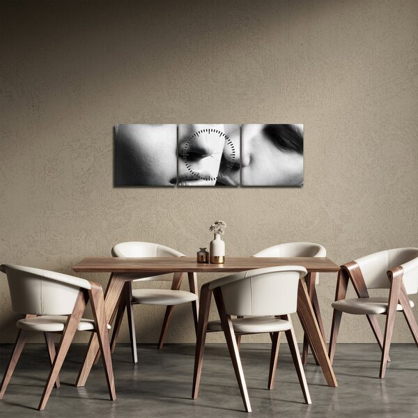 Obraz - Portret pary (z zegarem) (90x30 cm)