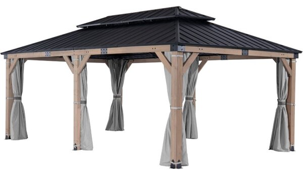 Drewniana altana ogrodowa Orlando Premium 3,6 x 6 m CoverTech szara