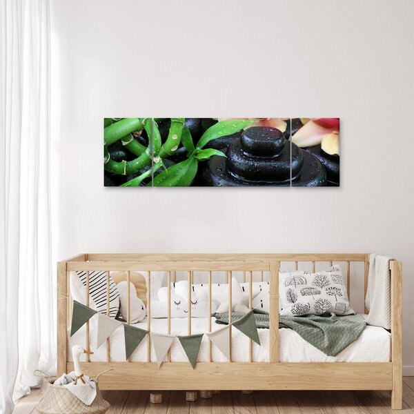 Obraz - Kamienie i orchidee (170x50 cm)