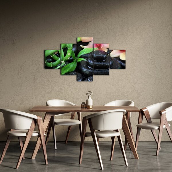 Obraz - Kamienie i orchidee (125x70 cm)