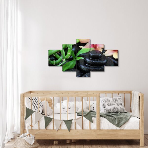 Obraz - Kamienie i orchidee (125x70 cm)