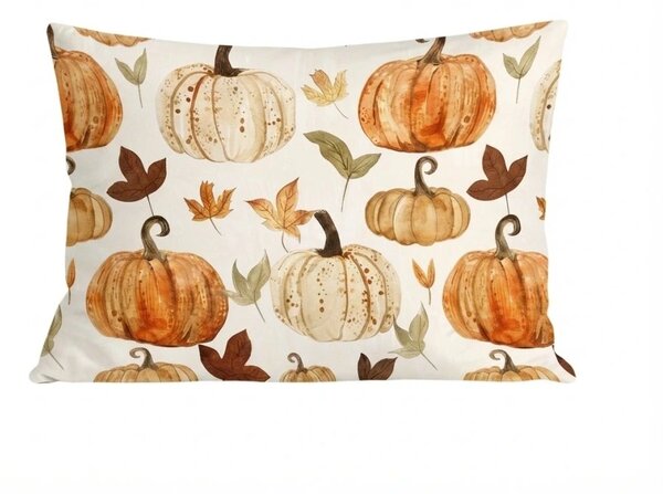 Flanelowa poszewka na poduszkę LEAVES & PUMPKINS 50x70 cm, kolorowy