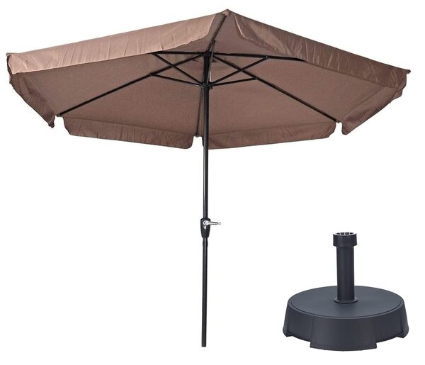 Parasol Gemini Taupe Ø300 cm | W zestawie stojak na parasol 25 kg