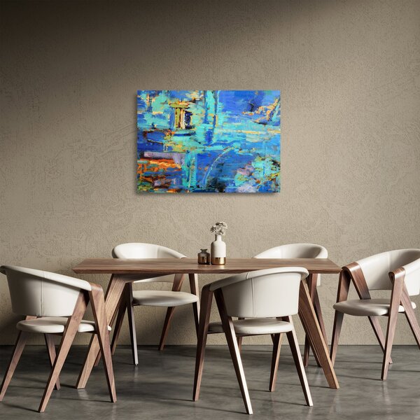 Obraz na szkle - Abstrakcyjny obraz olejny (70x50 cm)
