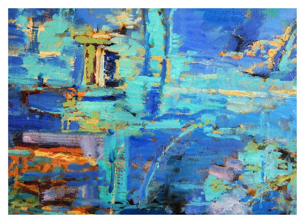 Obraz na szkle - Abstrakcyjny obraz olejny (70x50 cm)