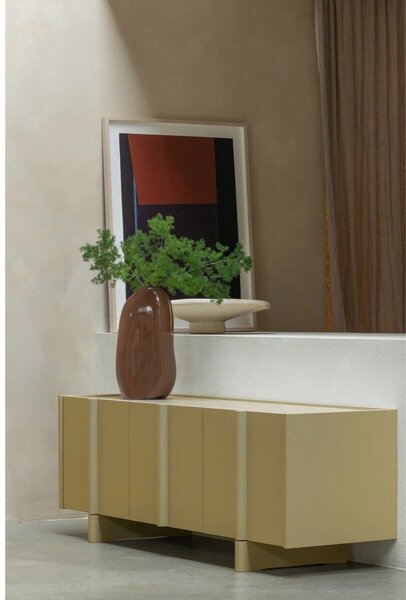 Zielona szafka pod TV z litego drewna sosnowego 152x53x46 cm Basu – WOOOD