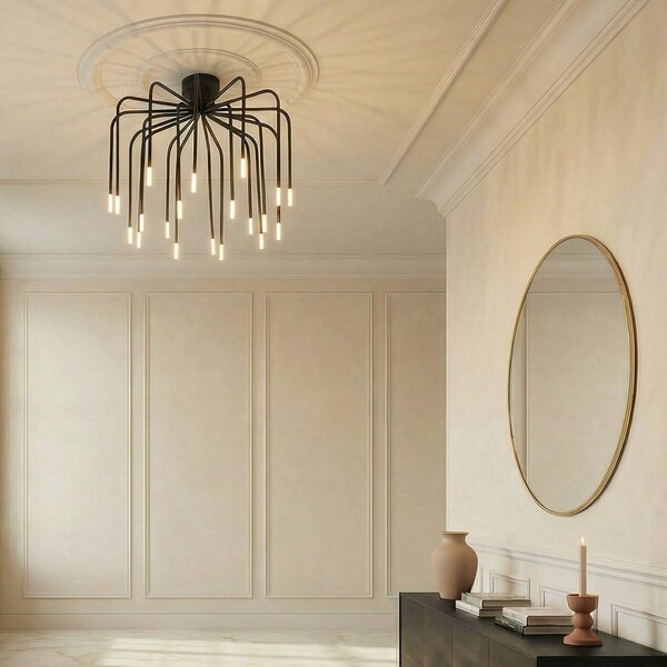 Lampa sufitowa Ariadne Lucande, możliwość ściemniania, czarny, salon / jadalnia, metal, nowoczesny