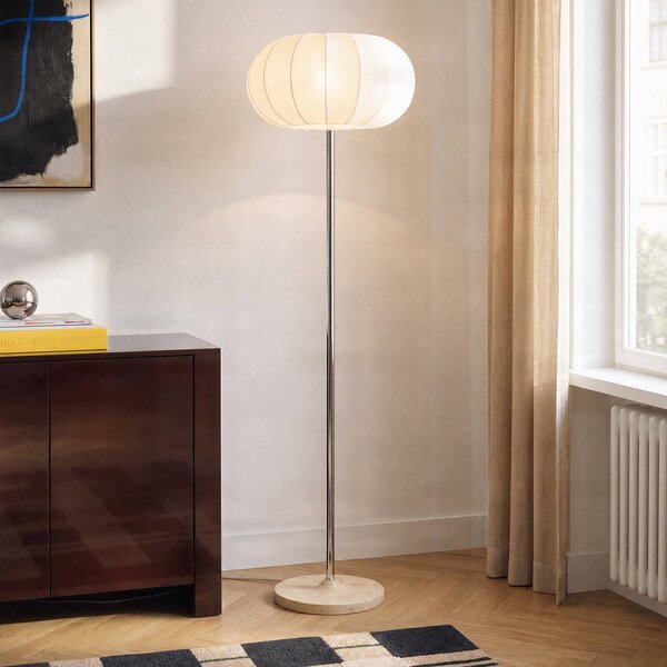 Lampa stojąca Elovie NOLA, biały / opal, salon / jadalnia, kamień, skandynawski