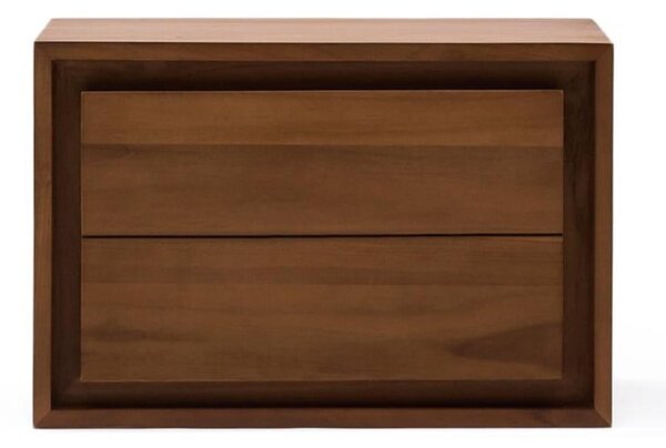 Ciemnobrązowa wisząca szafka pod umywalkę z litego drewna tekowego 60x40 cm Kenta – Kave Home