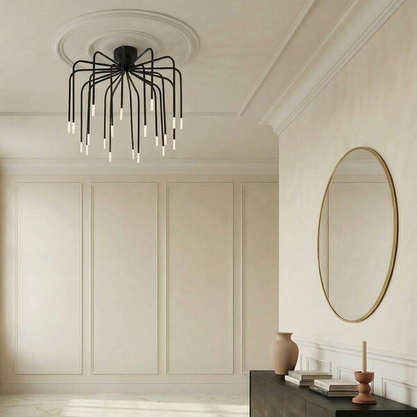 Lampa sufitowa Ariadne Lucande, możliwość ściemniania, czarny, salon / jadalnia, metal, nowoczesny