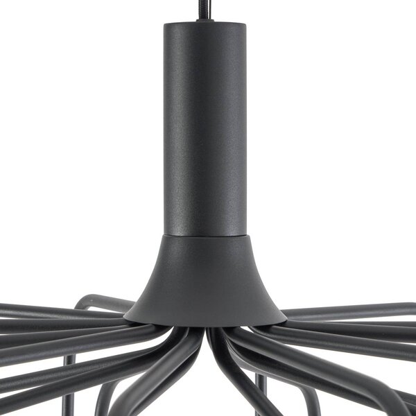 Lampa wisząca Ariadne Lucande, możliwość ściemniania, czarny, salon / jadalnia, metal, nowoczesny