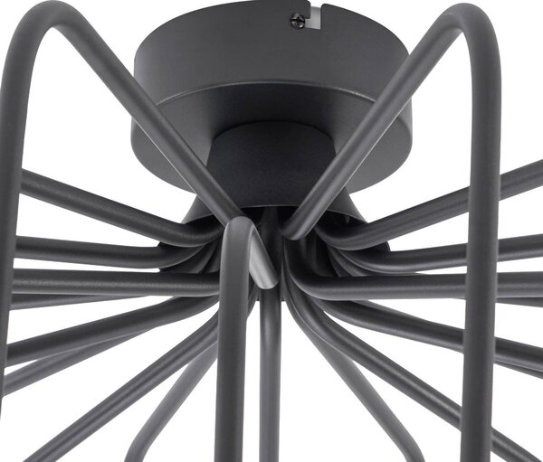 Lampa sufitowa Ariadne Lucande, możliwość ściemniania, czarny, salon / jadalnia, metal, nowoczesny