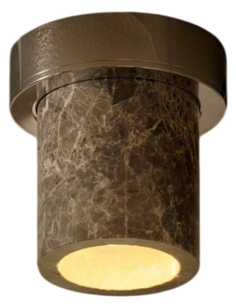 DESIGN BY US Lampa sufitowa Miss Marble, możliwość ściemniania, aluminiowy / szary / cynkowy, łazienka, kamień, design