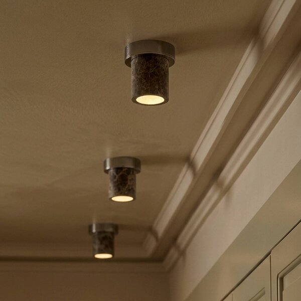 DESIGN BY US Lampa sufitowa Miss Marble, możliwość ściemniania, aluminiowy / szary / cynkowy, łazienka, kamień, design