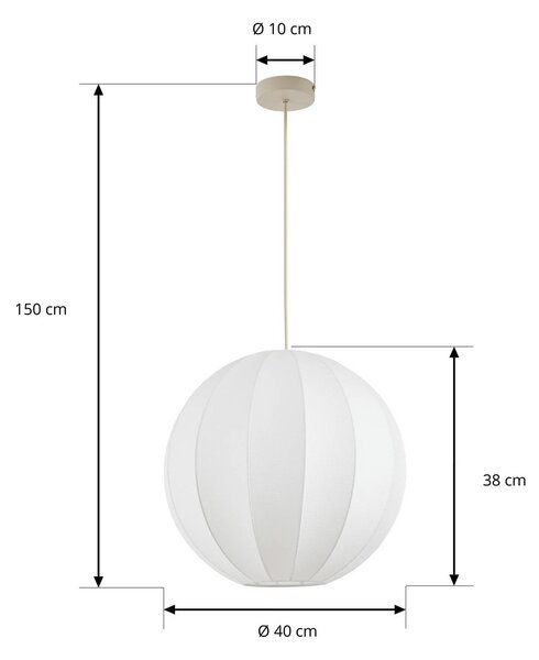 Lampa wisząca Elovie NOLA, możliwość ściemniania, biały / opal, salon / jadalnia, tkanina / materiał / jedwab, skandynawski