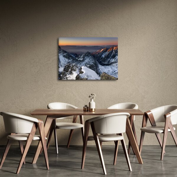 Obraz - Wschód słońca w górach (70x50 cm)