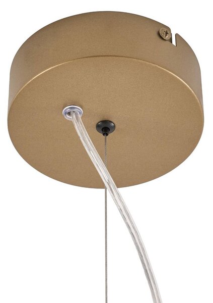 Lampa wisząca Ariadne Lucande, możliwość ściemniania, mosiężny / złoty, salon / jadalnia, metal, nowoczesny