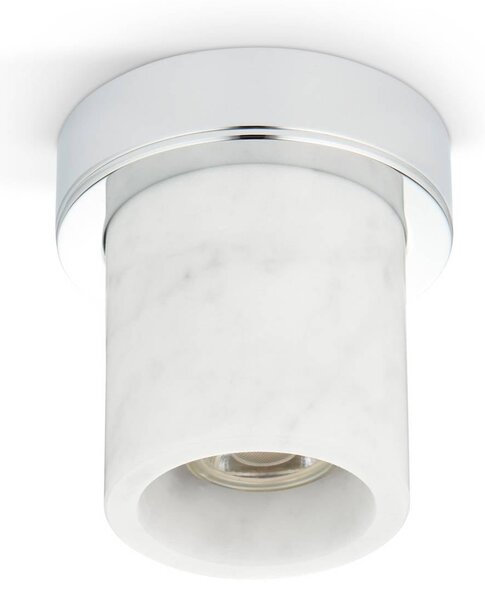DESIGN BY US Lampa sufitowa Miss Marble, możliwość ściemniania, biały / opal, łazienka, kamień, design
