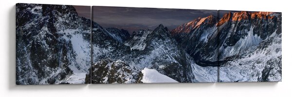Obraz - Wschód słońca w górach (170x50 cm)