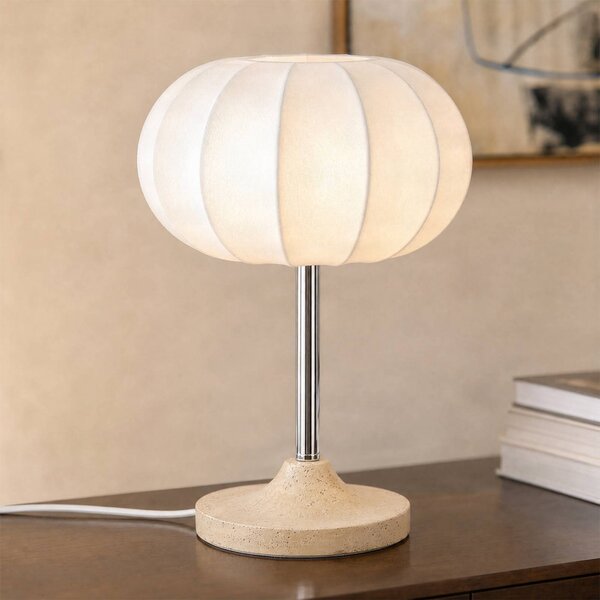 Lampa stołowa Elovie NOLA, biały / opal, salon / jadalnia, kamień, skandynawski