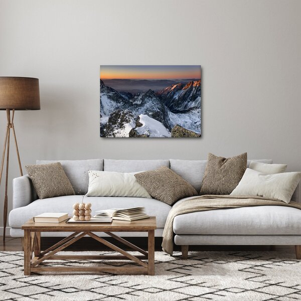 Obraz - Wschód słońca w górach (70x50 cm)