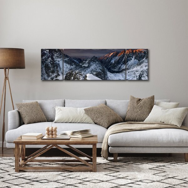 Obraz - Wschód słońca w górach (170x50 cm)