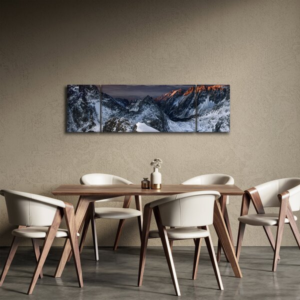 Obraz - Wschód słońca w górach (170x50 cm)