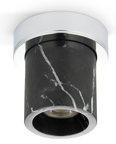 DESIGN BY US Lampa sufitowa Miss Marble, możliwość ściemniania, aluminiowy / szary / cynkowy, łazienka, kamień, design